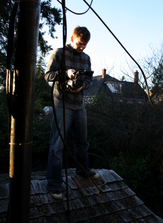 graham_roof Graham on a Cold Wood Roof